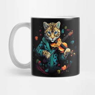 Ocelot Playing Violin Mug